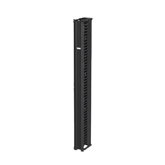 Organizador Vertical CableTek, Sencillo (Solo Frontal), Para Rack Abierto de 45 Unidades, 6 in de Ancho, Color Negro