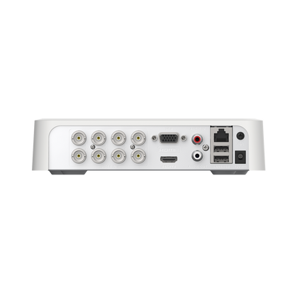 DVR 8 Canales TurboHD + 2 Canales IP / 2 Megapíxel (1080p) Lite / Acusense Lite (Evita Falsas Alarmas) / Audio Bidireccional y Coaxitron / 1 Bahía de Disco Duro / H.265+ / Salida de Vídeo Full HD