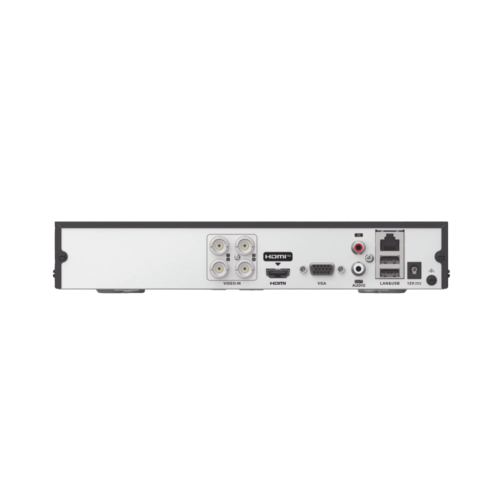 [Audio Bidireccional] DVR 4 Canales TurboHD + 1 Canal IP / 2 Megapixel (1080p) Lite / Acusense Lite (Evita Falsas Alarmas) / Audio por Coaxitron / 1 Bahia de Disco Duro / H.265+ / Salida de Vídeo Full HD