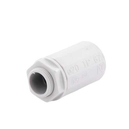 Conector de tubería rígida a caja (Racor), PVC Auto-extinguible, de 20 mm