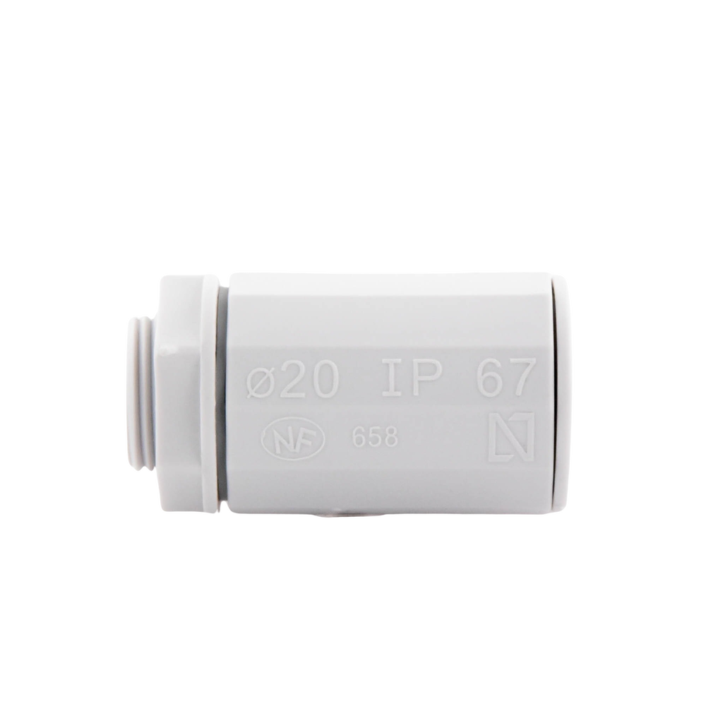 Conector de tubería rígida a caja (Racor), PVC Auto-extinguible, de 20 mm