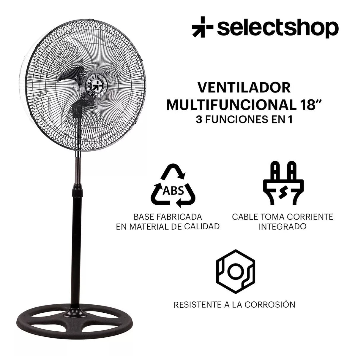 Ventilador 3 En 1 220V de 3 velocidades 45cm