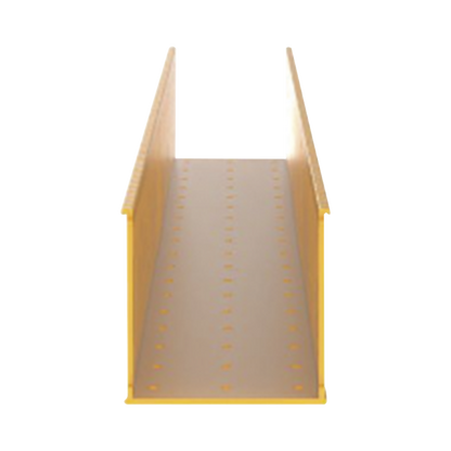Canaleta Ranurada de PVC sin Tapa, Fiber-Duct™, 4 in de Ancho, 4 in de Alto y 1828.8 mm de Largo, Color Amarillo