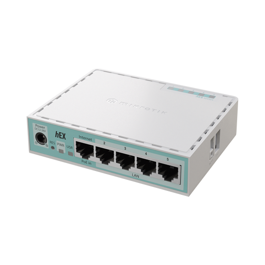 (Hex Version 2024) Router con 5 Puertos Gigabit Ethernet, 1 Puerto USB / CPU ARM Doble Nucleo/ RAM 512 MB/ Balanceo de Cargas