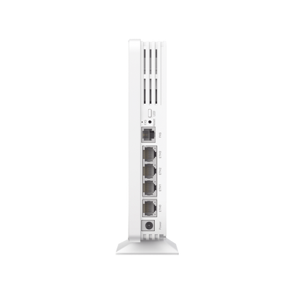 Punto de Acceso GPON Omada / WiFi 6 AX1800 / 1 puerto GPON / 1 Puerto FXS / 4 Puertos 10/100/1000 RJ45 / Wi-Fi 6 AX1800 / Mesh Omada / Configuración por Controlador o Stand-Alone / Para Montaje en Escritorio-Pared