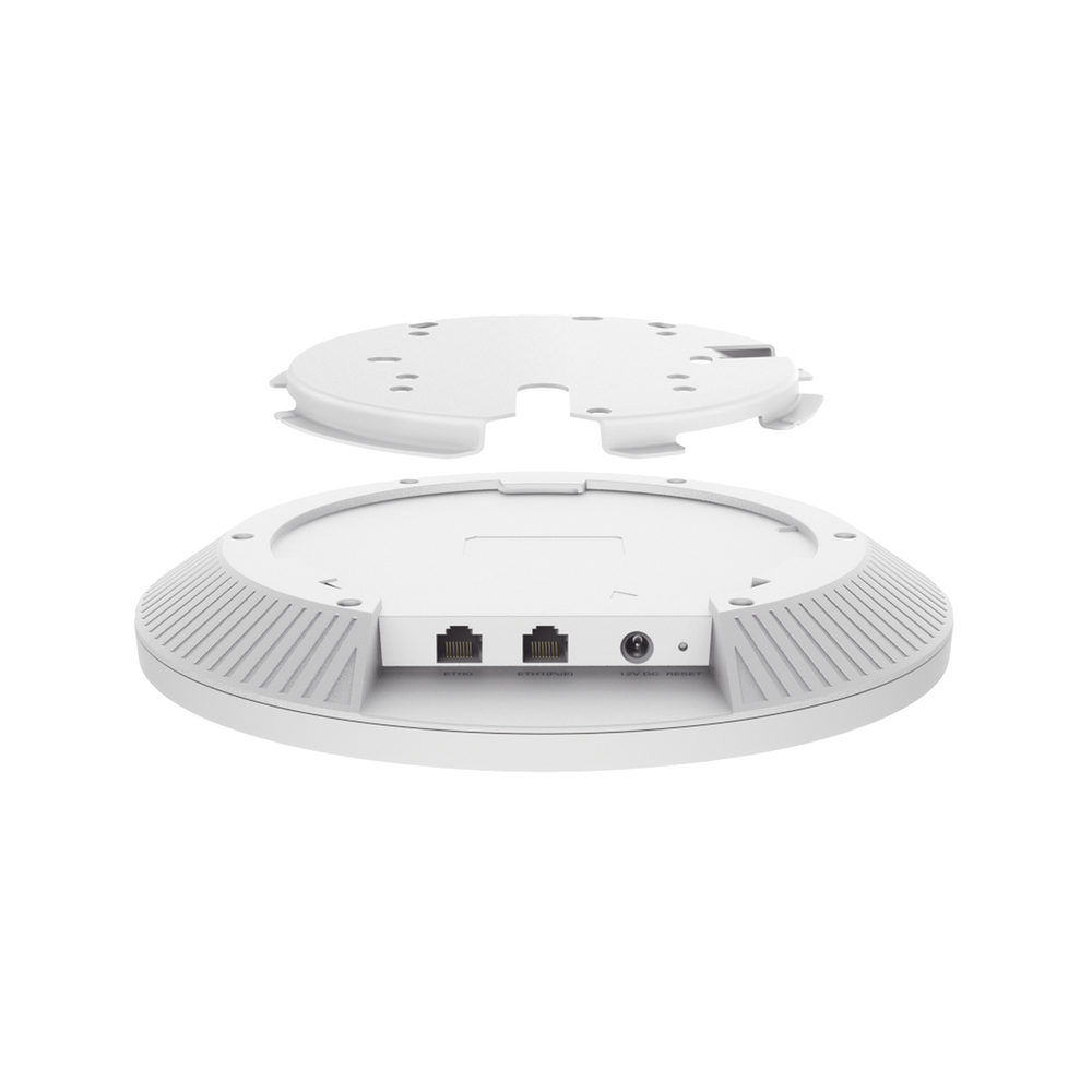Punto de Acceso Omada / Wi-Fi 7 BE22000 MU-MIMO 4x4 / 2 Puertos 10 Gbps / Mesh Omada / Operaciones Multiencale (MLO) / Configuración por Controlador o Stand-Alone / Para Montaje en Techo/pared / Alimentación PoE++