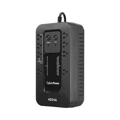 UPS de 450 VA/260 W, Topología Standby con Modo Ahorrador ECO, Entrada 120 Vca NEMA 5-15P, Con 8 Tomas NEMA 5-15R