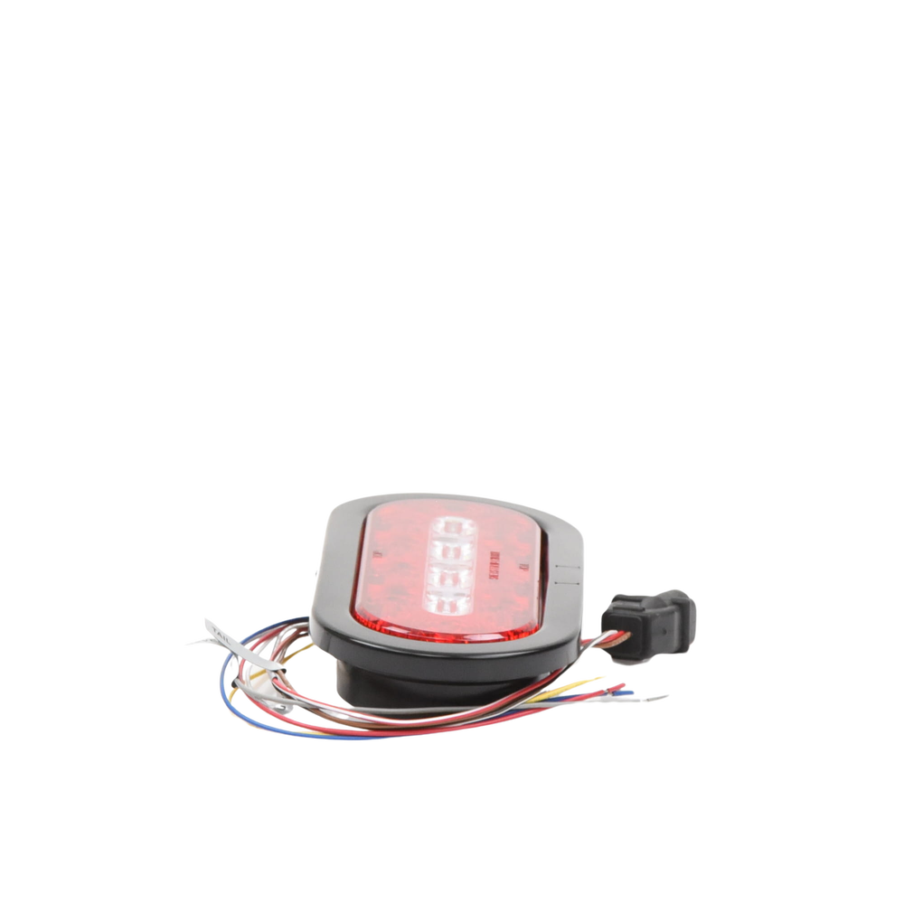 Plafón Ovalado de 7.5" Para Camiones de Transporte, 18 LED Ultra Brillantes, Color Rojo/Claro/Ambar