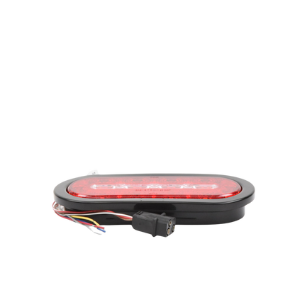Plafón Ovalado de 7.5" Para Camiones de Transporte, 18 LED Ultra Brillantes, Color Rojo/Claro/Ambar