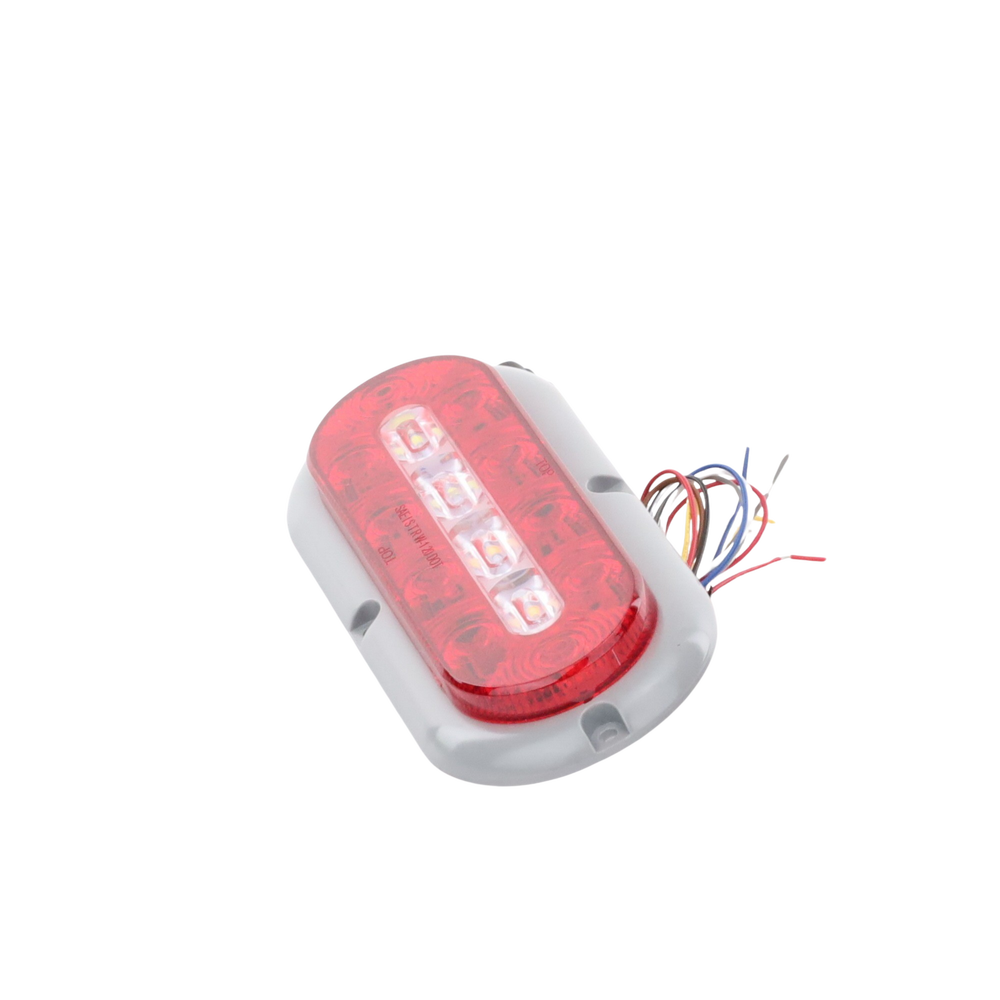 Plafón Ovalado de 7.5" Para Camiones de Transporte, 18 LED Ultra Brillantes, Color Rojo/Claro/Ambar