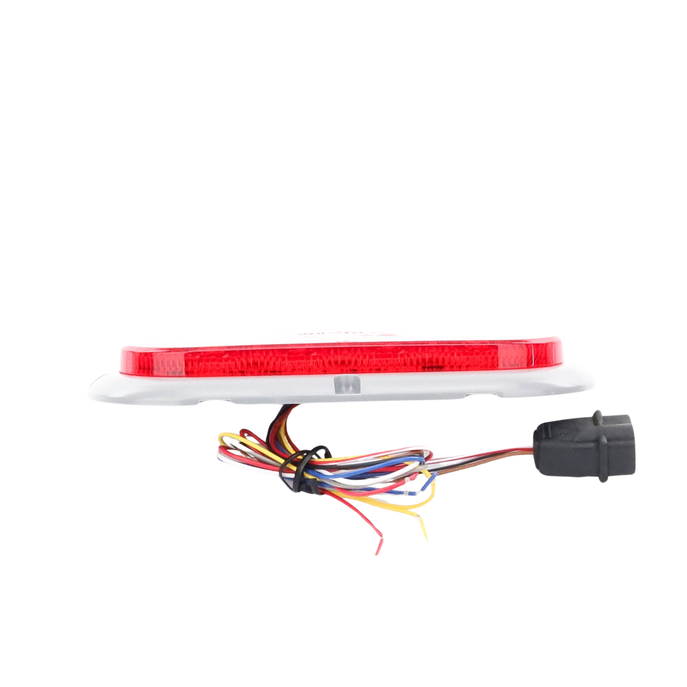 Plafón Ovalado de 7.5" Para Camiones de Transporte, 18 LED Ultra Brillantes, Color Rojo/Claro/Ambar
