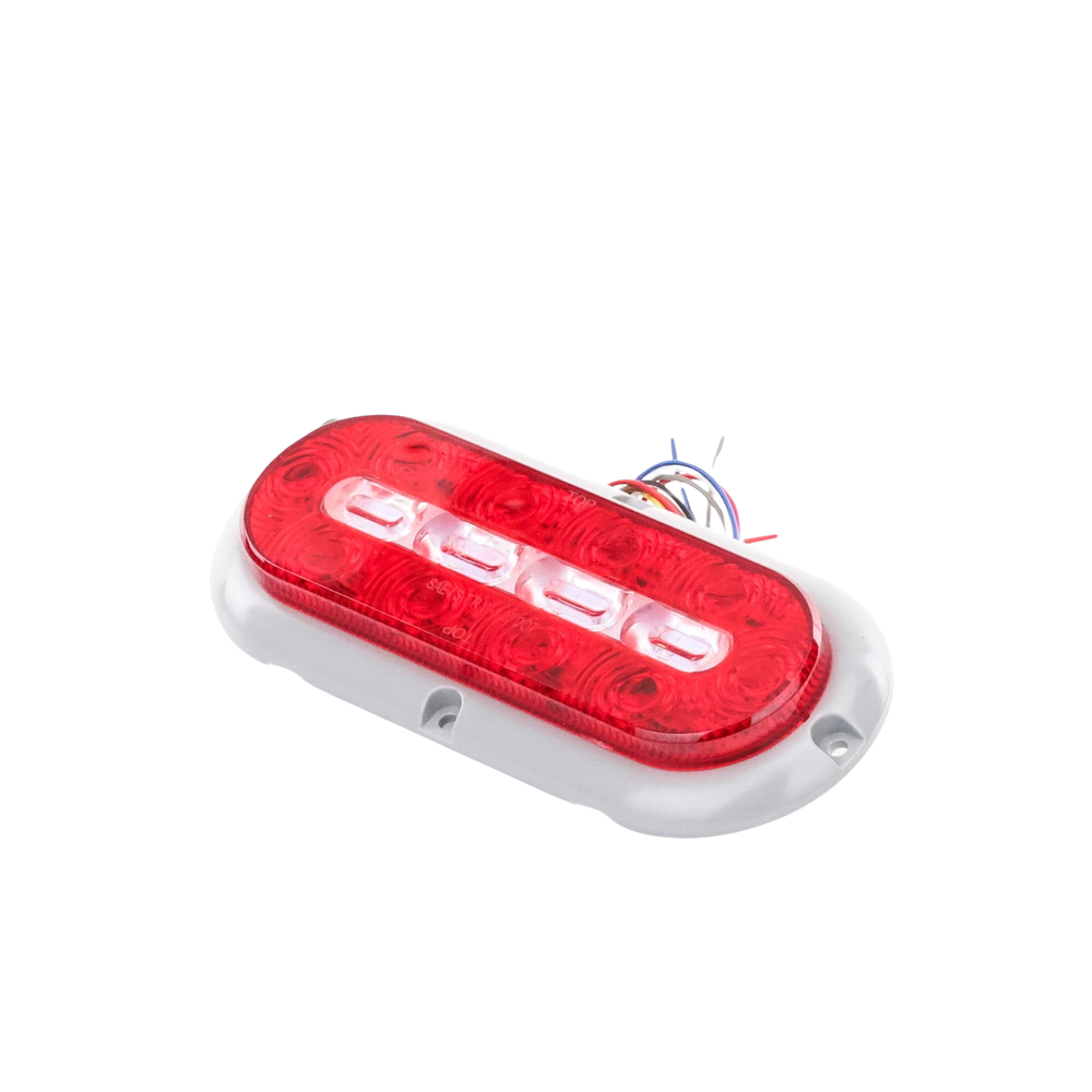 Plafón Ovalado de 7.5" Para Camiones de Transporte, 18 LED Ultra Brillantes, Color Rojo/Claro/Ambar