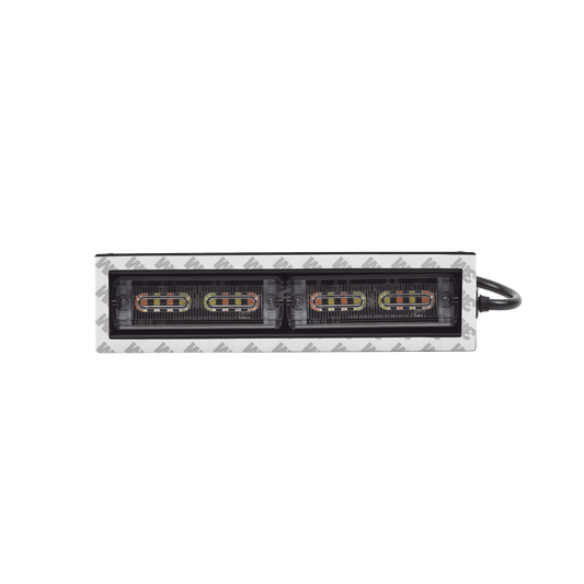 Luz direccional cubierta de ventana, 12-24 Vcc, 2 cabezales dual color, ámbar/claro