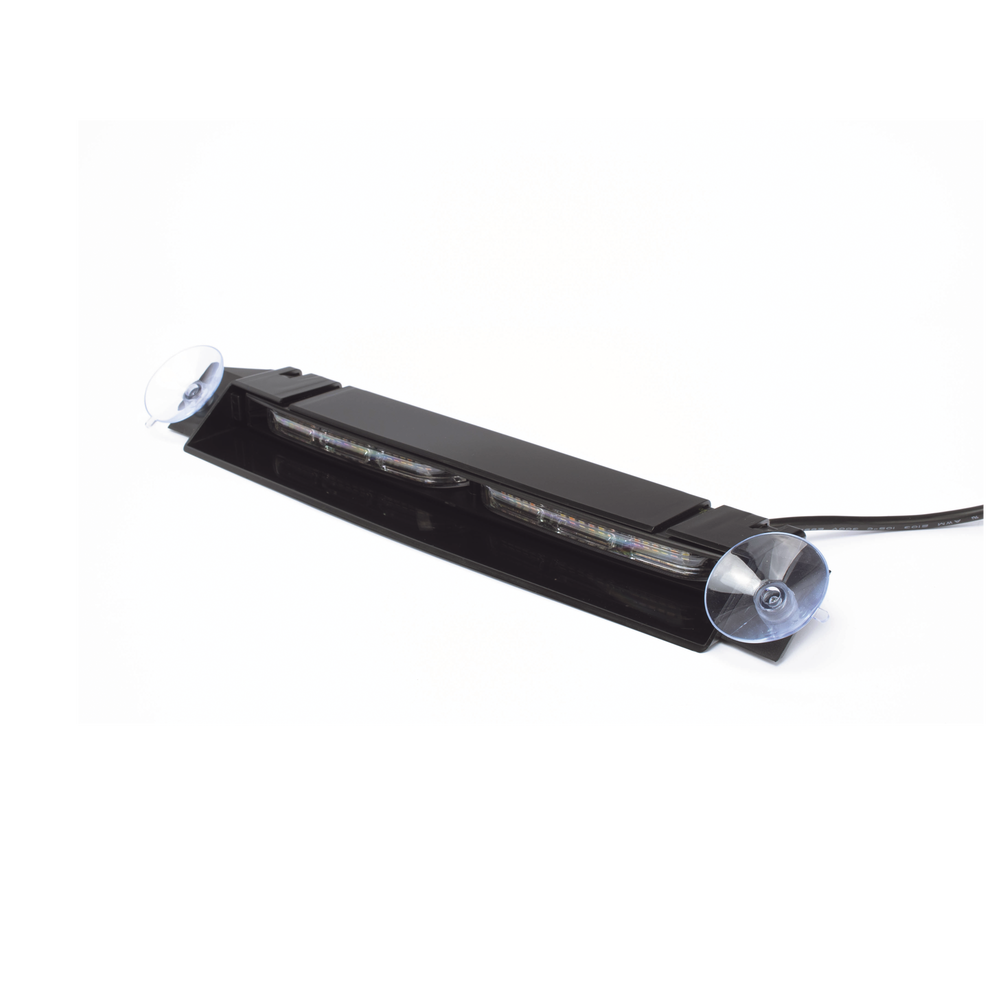 Luz de Visera, 12-24 Vcc con enchufe vehicular, doble cabezal, dual color, ámbar/blanco