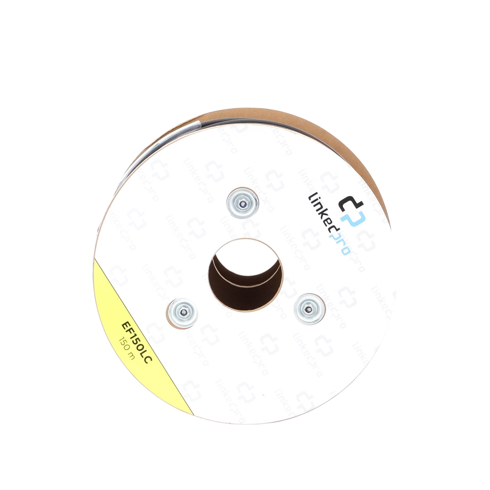 Carrete de Fibra Óptica Monomodo con Conectores LC-LC Duplex, Reforzada con Kevlar, de 150 Metros (492.13 Pies), Para Instalaciones Subterráneas por Tubería