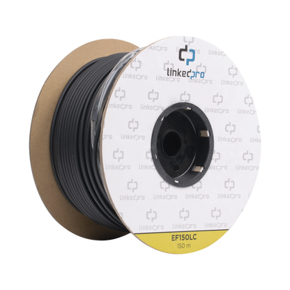 Carrete de Fibra Óptica Monomodo con Conectores LC-LC Duplex, Reforzada con Kevlar, de 150 Metros (492.13 Pies), Para Instalaciones Subterráneas por Tubería
