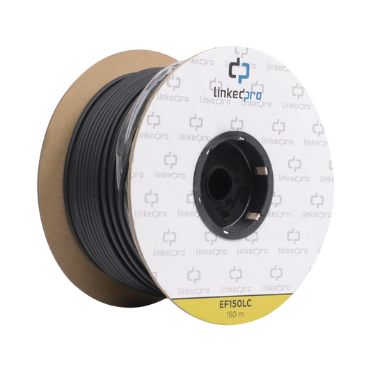 Carrete de Fibra Óptica Monomodo con Conectores LC-LC Duplex, Reforzada con Kevlar, de 150 Metros (492.13 Pies), Para Instalaciones Subterráneas por Tubería