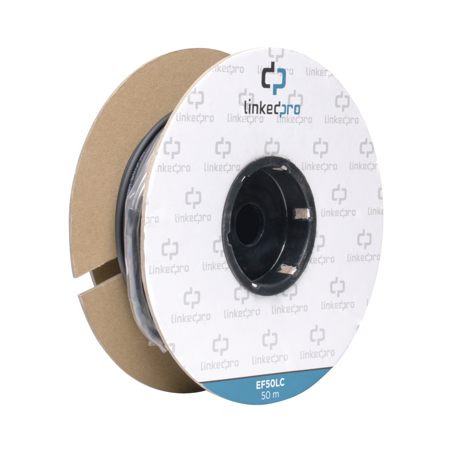 Carrete de Fibra Óptica Monomodo con Conectores LC-LC Duplex, Reforzada con Kevlar, de 50 Metros (164.04 Pies), Para Instalaciones Subterráneas por Tubería
