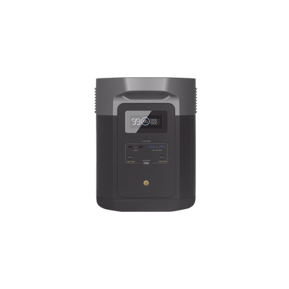 EcoFlow DELTA 2 MAX | Estación de Energía Portátil 2048Wh Litio LFP / 6 AC 2400 W (Max. 3400W) / 2 USB-C 100W / Capacidad para Aumentar Respaldo / Soporta Cargador de Coche 10A a 12.6V / Conectividad WiFi y Bluetooth (App) / Carga Sol