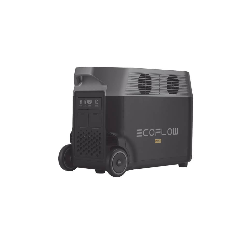 Estación de Energía Portátil DELTA PRO 3600Wh Litio LFP / 5 AC 3600W (7200W Pico) / 2 USB-C 200W / Capacidad para Aumentar Respaldo / Cargador de Coche 10A a 12.6V / Conectividad WiFi y Bluetooth (App) / Carga Solar 1600W Max.