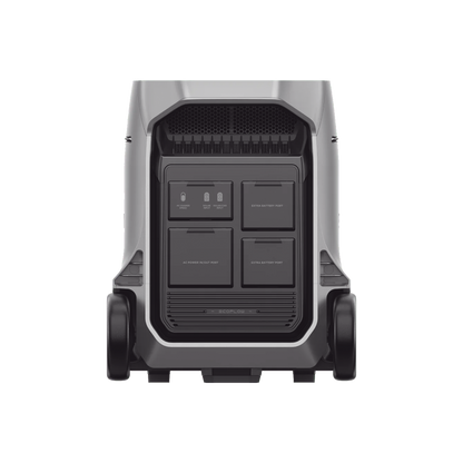 Estación de Energía Portátil DELTA PRO3 / 4096Wh Litio LFP / 5 AC 4000W (8000W Pico) / 2 USB-C 100W / Capacidad para Aumentar Respaldo / Cargador de Coche 10A a 12.6V / Conectividad WiFi y Bluetooth (App) / Carga Solar 2600W Max. (2 P