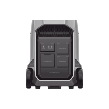 Estación de Energía Portátil DELTA PRO3 / 4096Wh Litio LFP / 5 AC 4000W (8000W Pico) / 2 USB-C 100W / Capacidad para Aumentar Respaldo / Cargador de Coche 10A a 12.6V / Conectividad WiFi y Bluetooth (App) / Carga Solar 2600W Max. (2 P