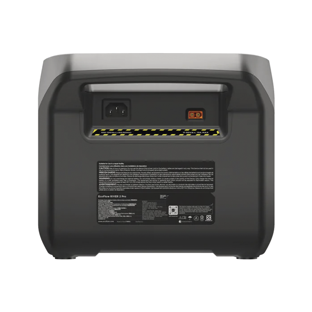 EcoFlow River 2 Pro | Estación de Energía Portátil 768Wh Litio LFP / 4 AC 800W (Max. 1600W) / 1 USB-C 100W / 3 USB -A 12W / Cargador de Coche 10A, 126W Max. / Conectividad WiFi y Bluetooth (App) / Carga Solar 220W Max.