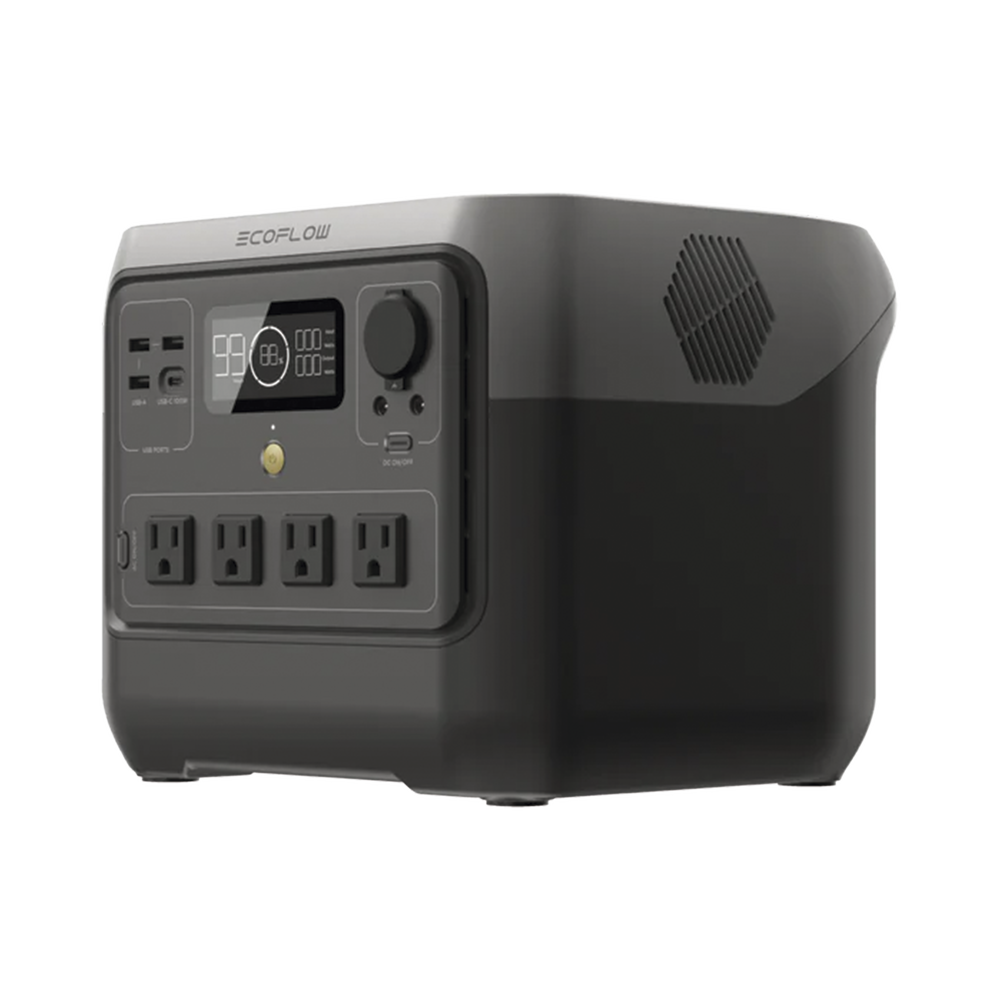EcoFlow River 2 Pro | Estación de Energía Portátil 768Wh Litio LFP / 4 AC 800W (Max. 1600W) / 1 USB-C 100W / 3 USB -A 12W / Cargador de Coche 10A, 126W Max. / Conectividad WiFi y Bluetooth (App) / Carga Solar 220W Max.