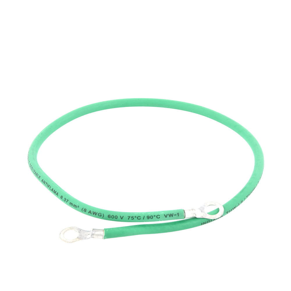 Jumper para Puesta a Tierra con Cable 8 AWG con Conectores de Ojo de 50 cm.