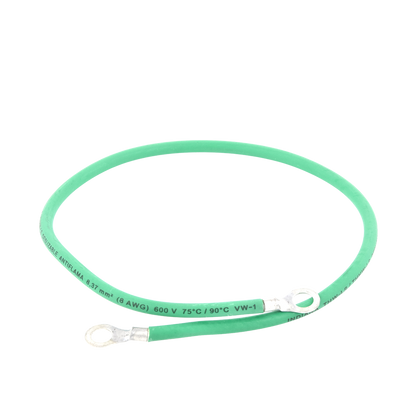 Jumper para Puesta a Tierra con Cable 8 AWG con Conectores de Ojo de 50 cm.