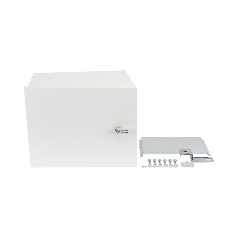 Gabinete para instalación de 2 Baterías PL4012, Fabricado en Lámina Galvanizada, Opción para montar en poste (No incluido)