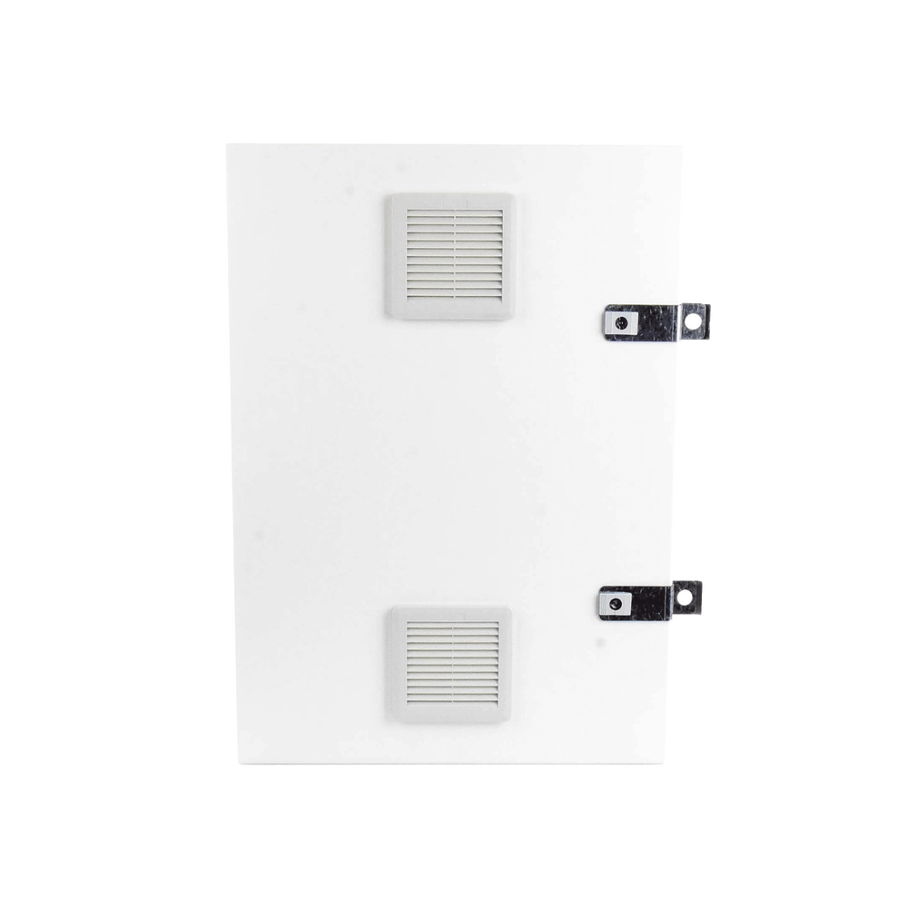 Gabinete para instalación de 2 Baterías PL110D12, Fabricado en Lámina Galvanizada, Accesorios para piso o poste (No incluidos)
