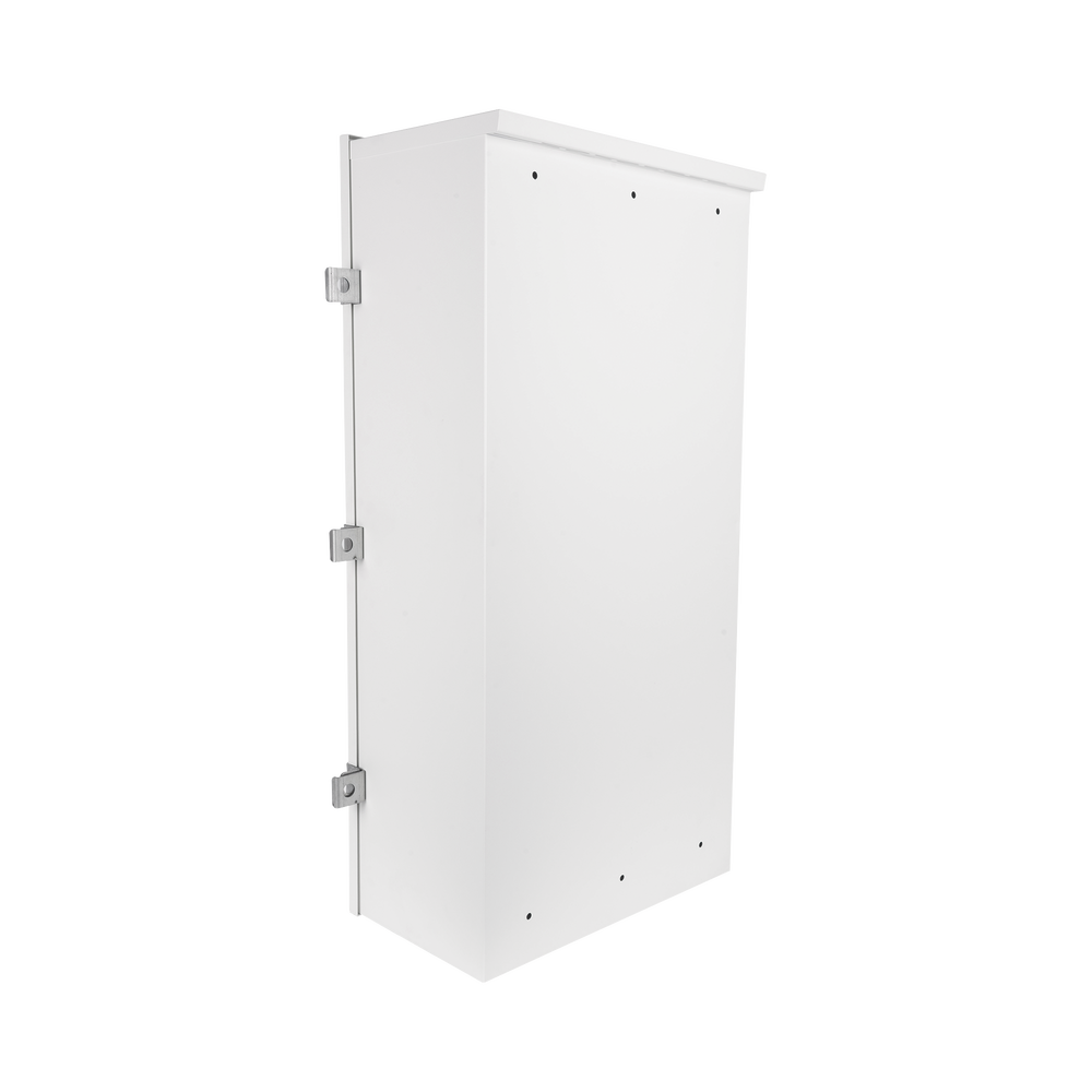 Gabinete para instalación de 3 Baterías PL110D12, Fabricado en Lámina Galvanizada, Accesorios para piso o poste (No incluidos)