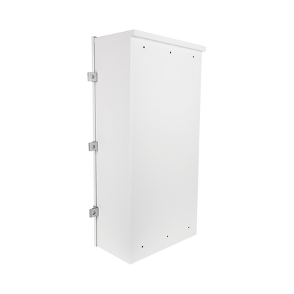 Gabinete para instalación de 3 Baterías PL110D12, Fabricado en Lámina Galvanizada, Accesorios para piso o poste (No incluidos)