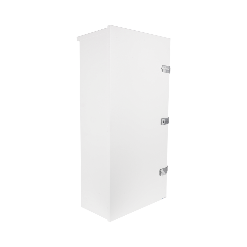 Gabinete para instalación de 3 Baterías PL110D12, Fabricado en Lámina Galvanizada, Accesorios para piso o poste (No incluidos)
