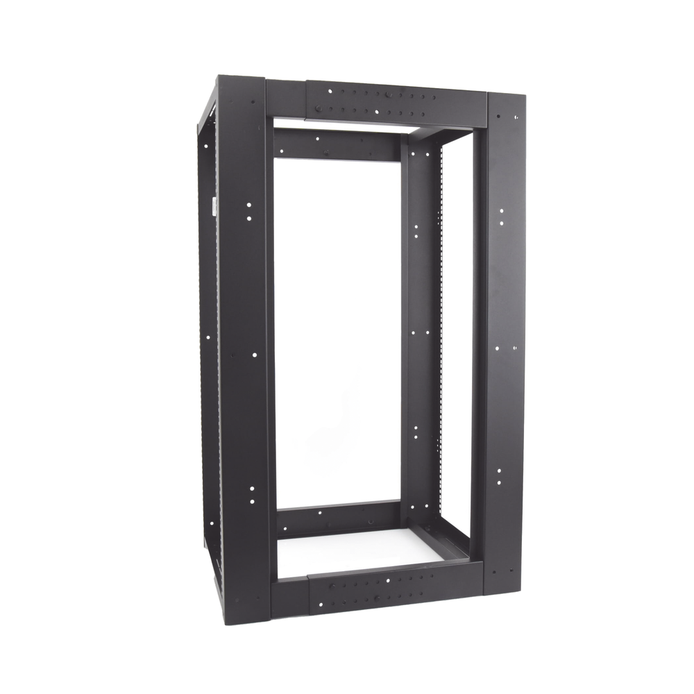 Rack Estándar 19" de 4 Postes, Acero, 24 Unidades, Profundidad Ajustable.