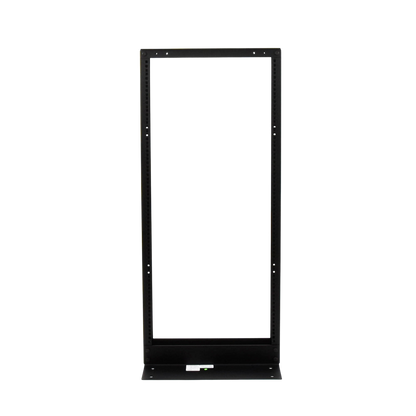 Rack de 2 Postes, Estándar 19", 24 Unidades, Fabricado en Acero, Base "L" para Anclar a Piso.