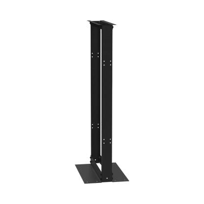 Rack de 2 Postes (Doble Perforación), Estándar 19", 24 Unidades, Fabricado en Acero, Base "L" para Anclar a Piso.