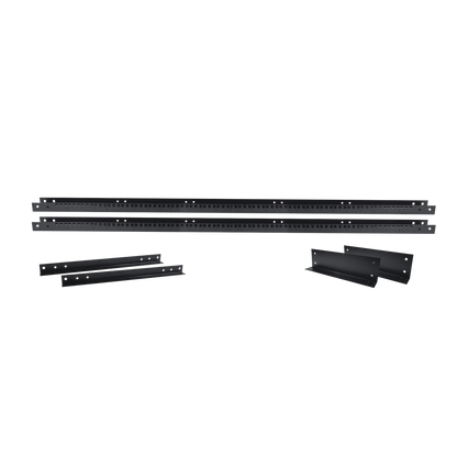 Rack de 2 Postes, Estándar 19", 45 Unidades, Fabricado en Acero, Base "L" para Anclar a Piso.