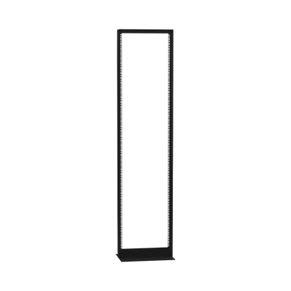 Rack de 2 Postes (Doble Perforación), Estándar 19", 45 Unidades, Fabricado en Acero, Base "L" para Anclar a Piso.