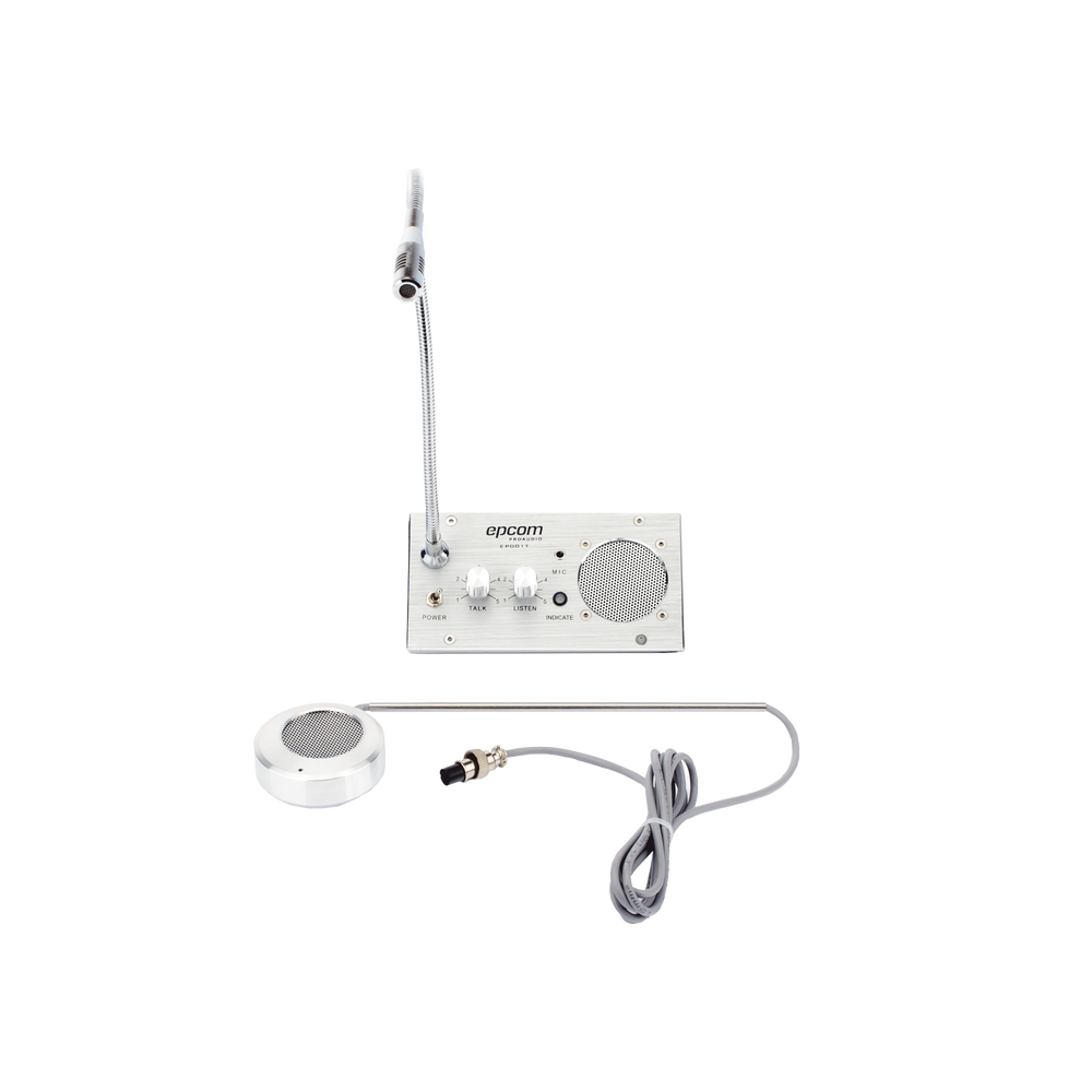 Sistema de Intercomunicación | Ideal para Ventanillas | Audio de voz de dos vías | 12V/1A 2W | Micrófono Interior + Micrófono Exterior