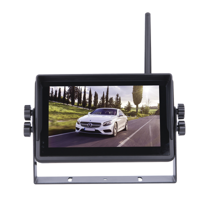 Sistema Profesional Inalámbrico de Cámara de Reversa Infrarroja y Monitor Touch de 7" para Vehículos de Trabajo y Montacargas