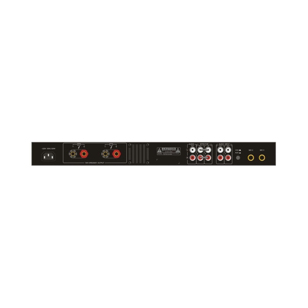 Amplificador de Audio | 2 x 60W | Baja Impedancia 4 - 8? | Reproductor Bluetooth, USB, SD | Efectos Integrados Delay, Echo, Repeat