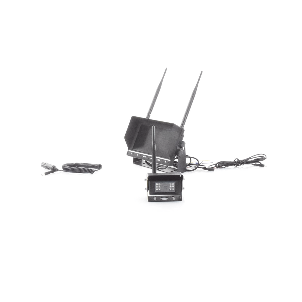 Sistema Profesional Inalámbrico de Cámara de Reversa Infrarroja y Monitor de 7" para Vehículos de Trabajo y Montacargas