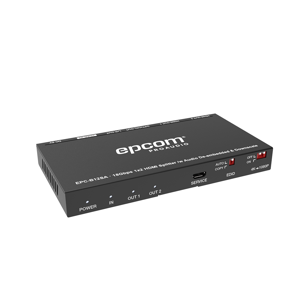 Splitter HDMI 1x2 | 4K@60Hz | Extractor de Audio | Down Scaler | HDR  4:4:4 | EDID | 18Gbps