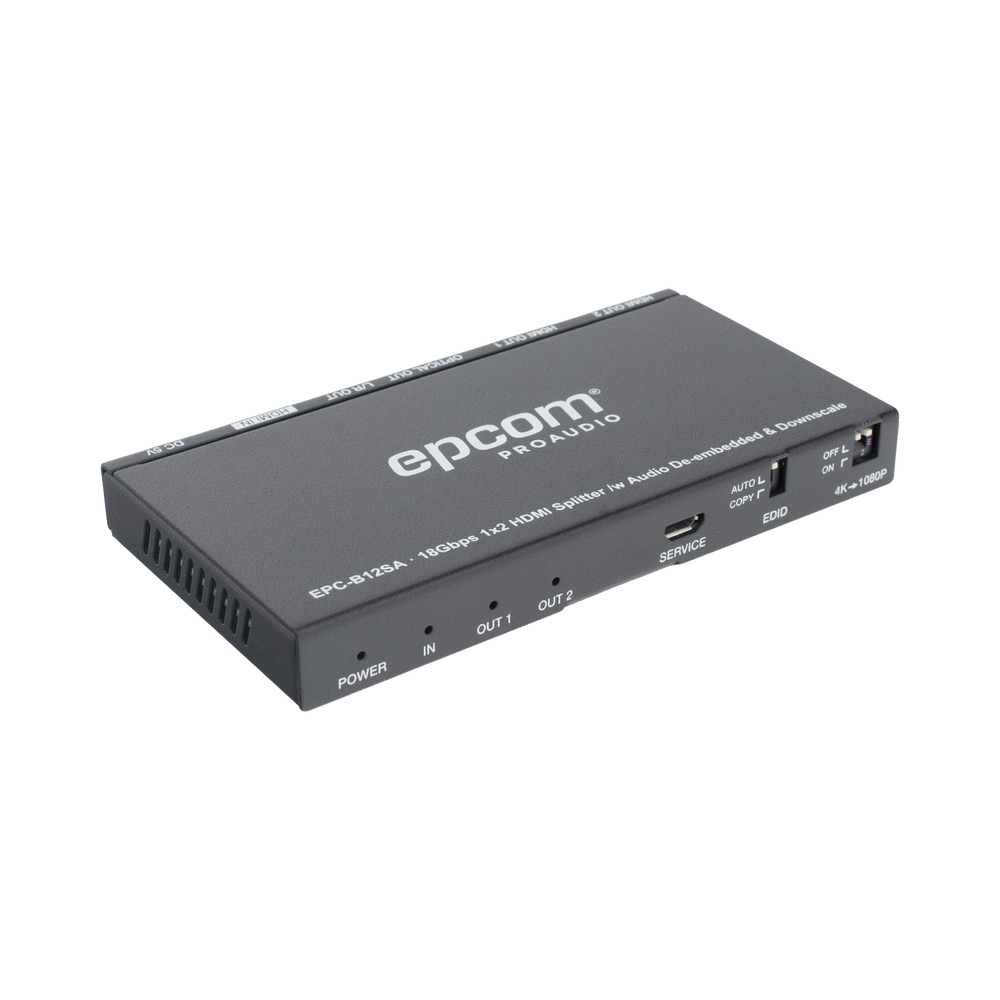 Splitter HDMI 1x2 | 4K@60Hz | Extractor de Audio | Down Scaler | HDR  4:4:4 | EDID | 18Gbps