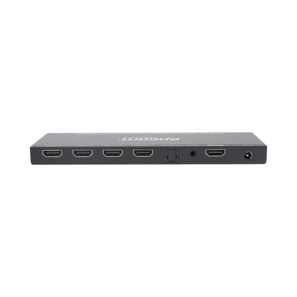 Splitter HDMI 1x4 | 1 Entrada a 4 salidas (Simultaneas) | 4K@60Hz | Extractor de Audio | Down Scaler | HDR  4:4:4 | EDID | 18Gbps
