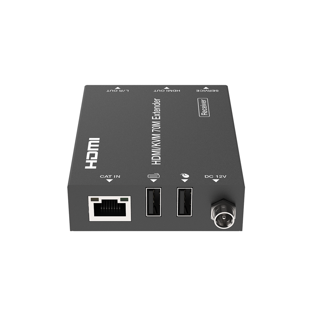 Kit Extensor HDMI con KVM | 70m | 4K2K@60Hz | 4:4:4 |  HDMI2.0b y HDCP 2.2 | Salida de Audio 3.5mm | Admite PoC | Admite USB 1.1