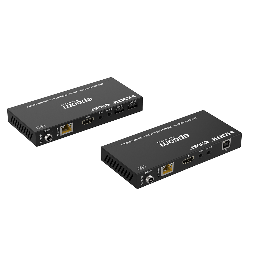 Kit Extensor HDMI con KVM |  4K@60Hz 4:4:4 | 150m en 1080 | 120m en 4K | HDBaseT | USB 2.0 | IR Bidireccional | POC | EDID