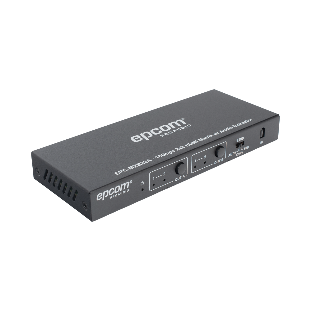 Matricial HDMI | 2x2 | 4K2K@60Hz | HDR | YCbCr 4:4:4 | EDID Auto | Extractor de Audio | Salida de audio análoga y digitalizados | HDCP 2.2 | 18 Gbps
